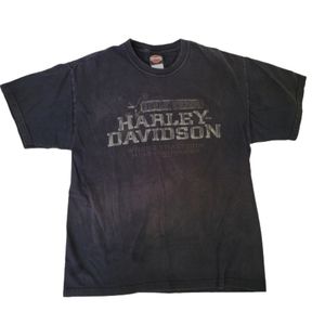 Harley-Davidson T-Shirt L LARGE Black Mens Albany